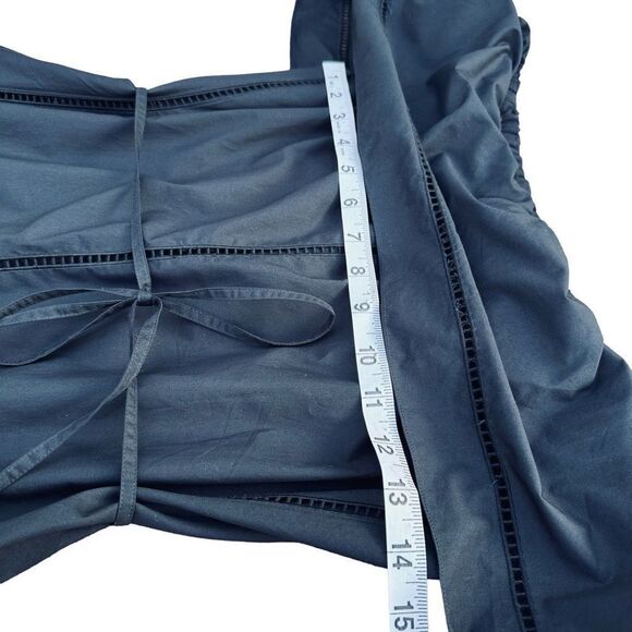 Theory Off Shoulder Dress Eyelet Ladder Black Size 0 - Picture 8 of 8